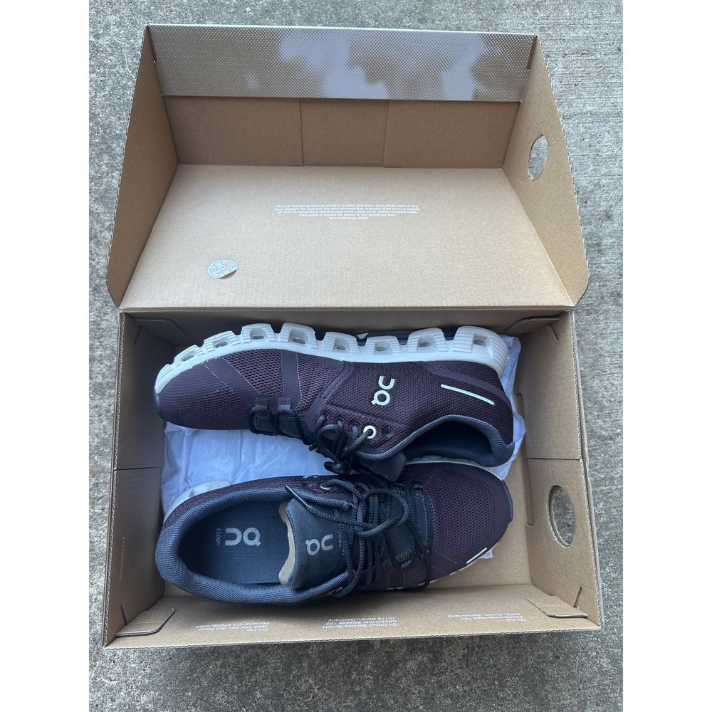 On Cloud 5 Running Shoes Mulberry Eclipse Womens 7.5